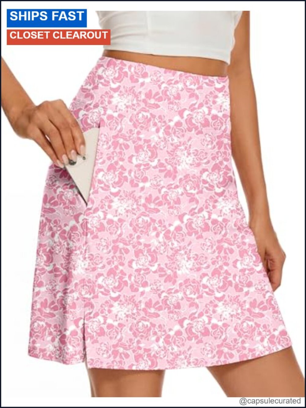 Women's Knee Length Golf Skort with Pockets Quick Dry Athletic Tennis